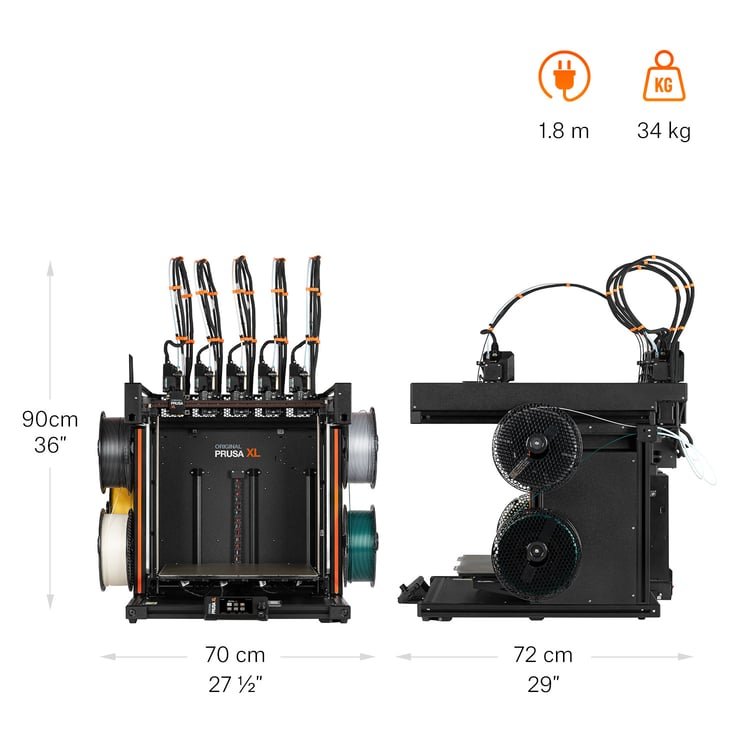Original Prusa XL 3D Printer - Single, Dual, or 5-tool Head Options, Enclosure Available for Purchase