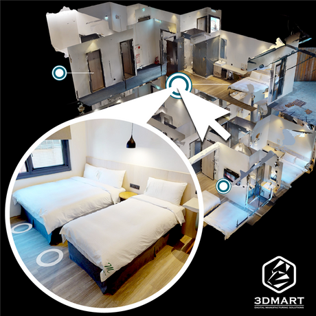 【3D環景掃描】飯店房型全景導覽,虛擬實境進房看!