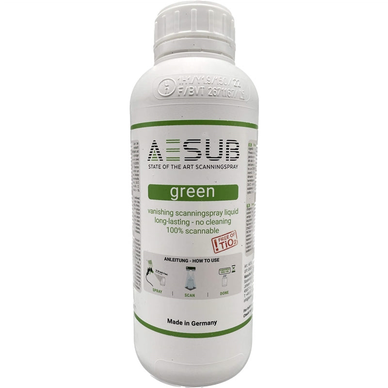 AESUB Green 3D Scanning Spray Developer - Self-Volatilizing, Titanium Dioxide-Free