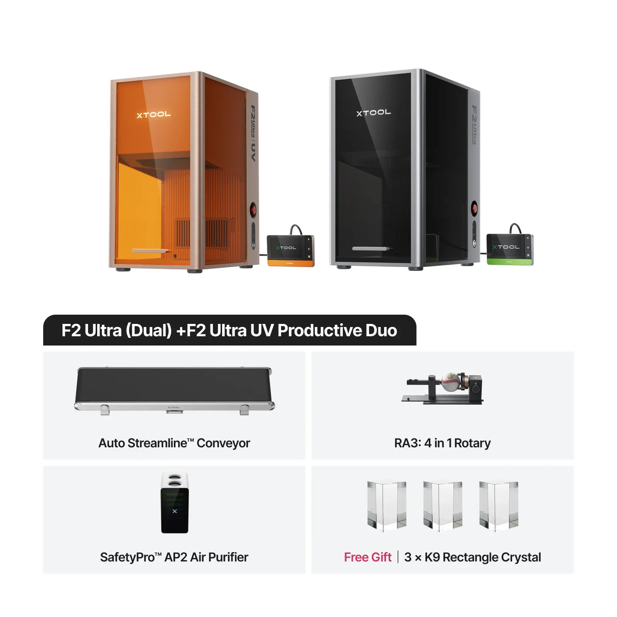 xTool F2 Ultra MOPA+UV Ultimate Business Duo 終極商務雙機套裝