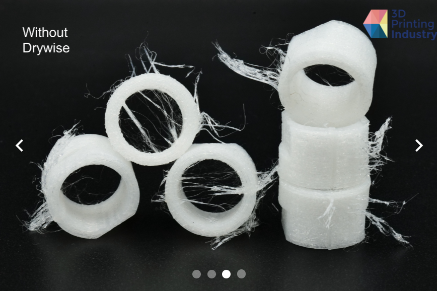 未乾燥和乾燥 BASF PA 濾絲 3D 列印的六角和圓管精度測試件