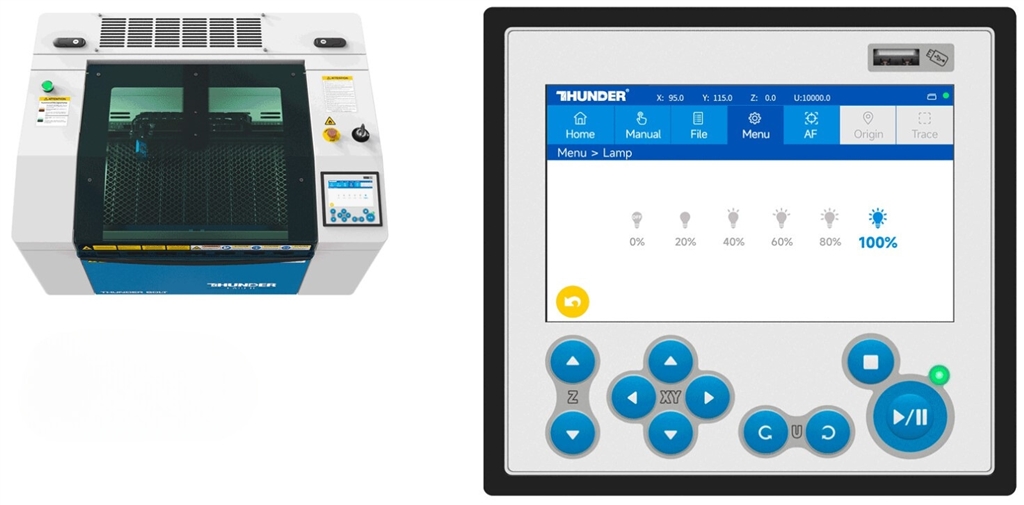 Thunder Bolt 雷射加工機有易於使用的觸控螢幕控制