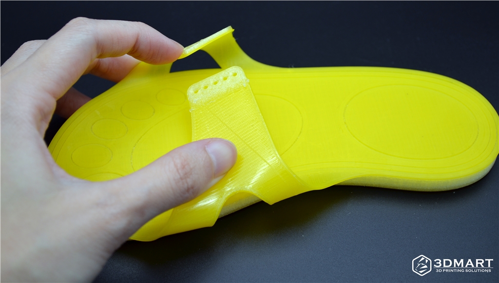 Lulzbot 3D列印機, NinjaFlex, 3D列印彈性線材, 拖鞋彎曲